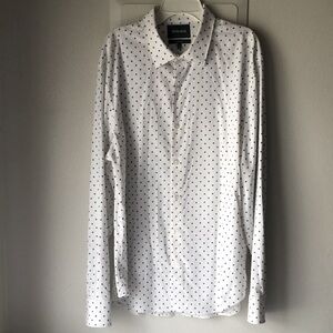 Bonobos men’s standard fit size large L blue print white button up shirt